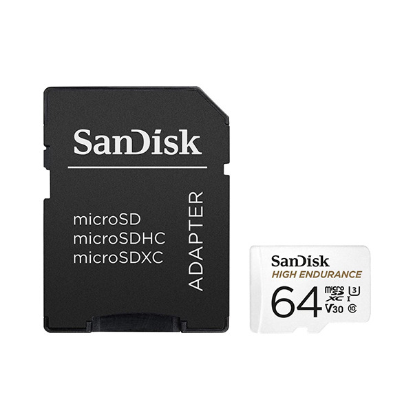 Карта памяти SanDisk High Endurance Video 64GB MicroSDXC Class 10/UHS-I/U3/V30/100 Мб/с SDSQQNR-064G-GN6IA