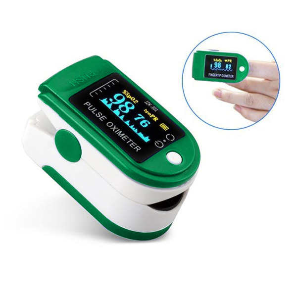 Пульсоксиметр на палец Oximeter OLED 50D зелёный