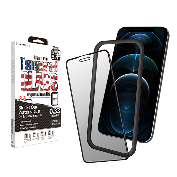 Защитное стекло SwitchEasy Glass Pro 2.5D для iPhone 12 mini чёрное/прозрачное GS-103-121-163-65