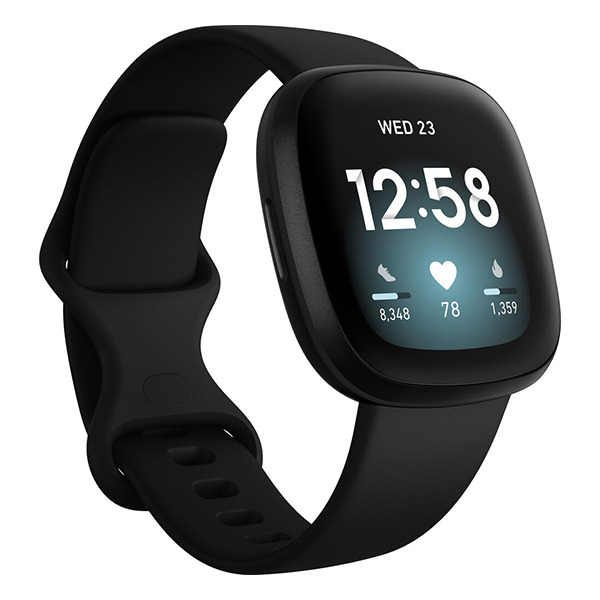 Смарт-часы с пульсометром Fitbit Versa 3 Black черные FB511BKBK
