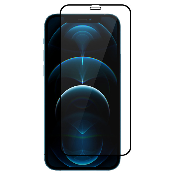 Защитное стекло Adamant Glass 2.5D 0.3 мм для iPhone 12/12 Pro черное/прозрачное