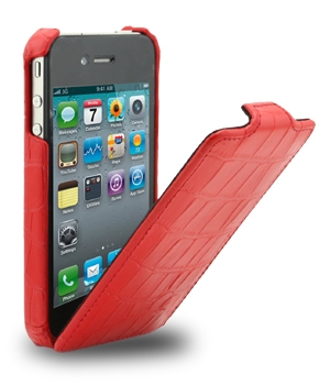 ����� Melkco Leather Case for Apple iPhone 4 - Jacka Type (Crocodile Print Pattern - Red) ������� APIPO4LCJT1RDCR 