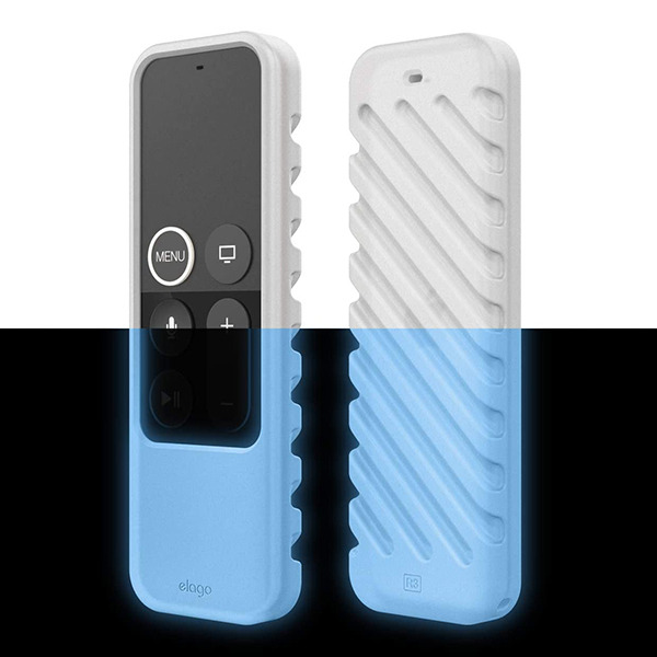 Силиконовый светящийся чехол с ремешком Elago R3 Protective Case Nightglow Blue для пульта Apple Siri Remote прозрачный ER3-LUBL