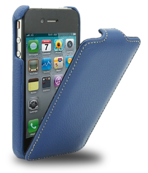 ����� Melkco Leather Case for Apple iPhone 4 - Jacka Type (Dark Blue LC) ����� APIPO4LCJT1DBLC