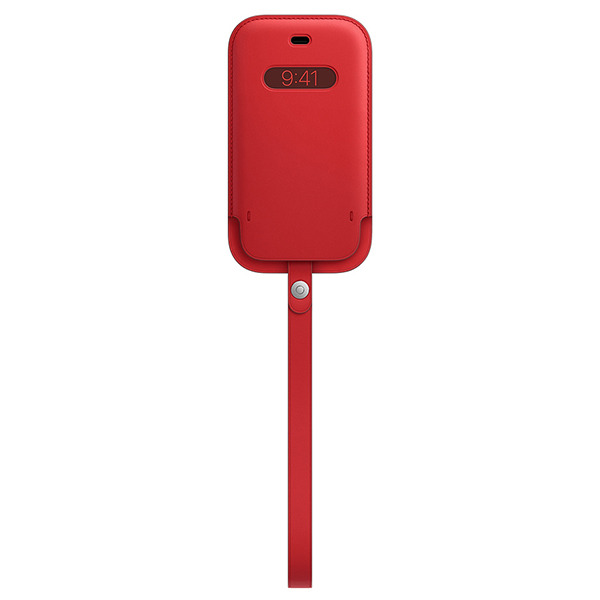 Кожаный чехол-конверт Apple Leather Sleeve with MagSafe (PRODUCT)RED для iPhone 12 mini красный MHMR3