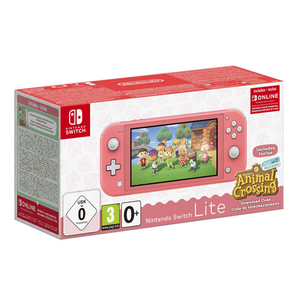 Игровая приставка Nintendo Switch Lite 32GB + код загрузки Animal Crossing: New Horizons + NSO 3 месяца Coral коралловая