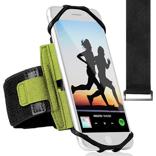 Спортивный чехол на руку ideas4comfort Rotatable Premium Sports Running Armband Green для смартфонов 4-6,5&quot; зелёный