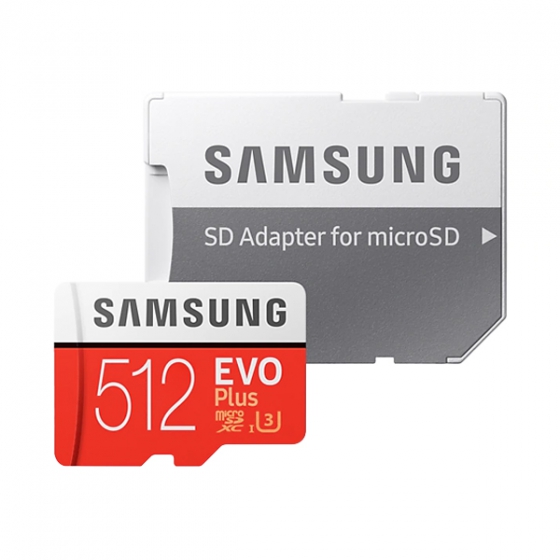 Карта памяти Samsung EVO Plus 512GB MicroSDXC Class 10/UHS-I/U3/100Мб/с MB-MC512HA/RU