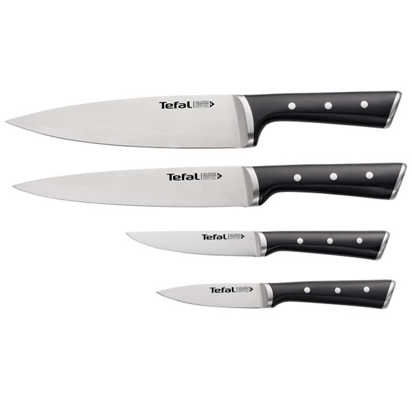 Комплект ножей Tefal Ice Force 4 шт. Black/Silver черные/серебристые K2324S74