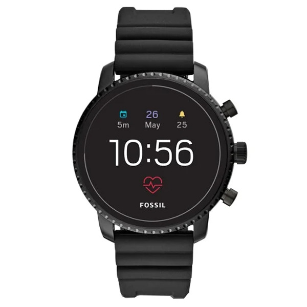 Смарт-часы FOSSIL Gen 4 Smartwatch Explorist HR (Silicone) Black чёрные FTW4018