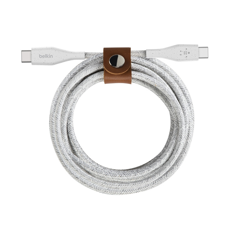  Belkin BOOST CHARGE Braided USB-C to USB-C Cable with Strap 1,2  White  F8J241ds04-WHT / F8J241bt04-WHT