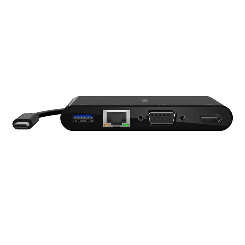 USB-C хаб Belkin USB-C Multimedia Adapter 1USB/1VGA//1HDMI 4K 30Hz/1Ethernet чёрный AVC005btBK