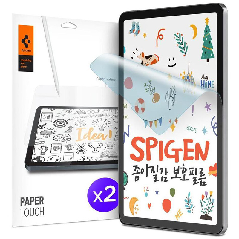 Комплект защитных пленок для рисования Spigen Paper Touch 2 шт. для iPad Pro 12.9&quot; 2018-21 прозрачные AFL02196