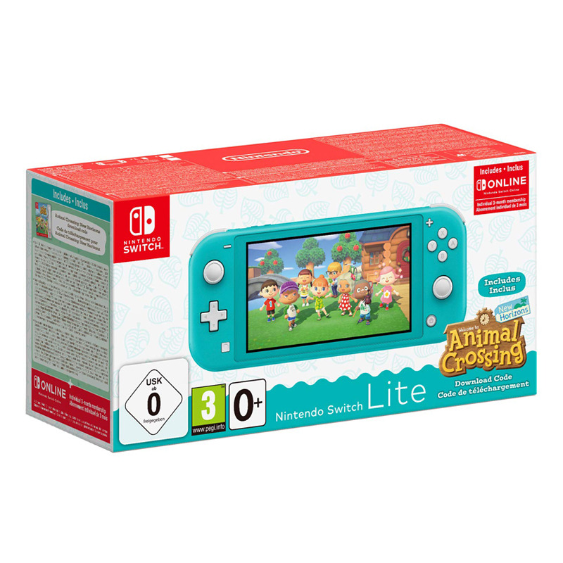 Игровая приставка Nintendo Switch Lite 32GB + код загрузки Animal Crossing: New Horizons + NSO 3 месяца Turquoise бирюзовая