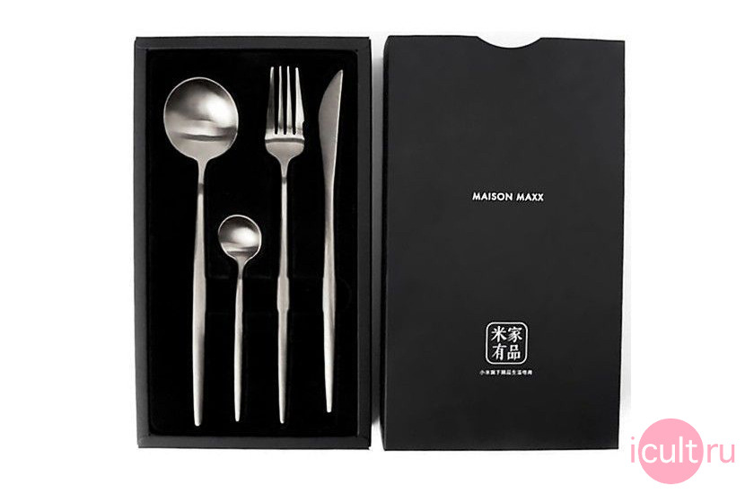Xiaomi Maison Maxx Stainless Steel Modern Flatware Set 4  Silver