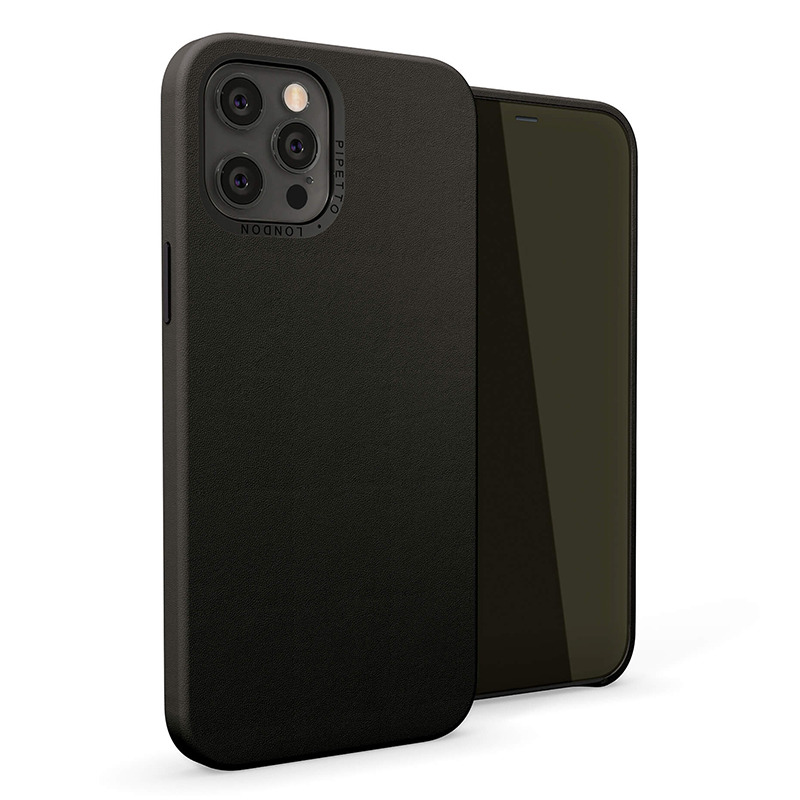 Кожаный чехол Pipetto Magnetic Leather Case Black для iPhone 12 Pro Max чёрный P063-77-P
