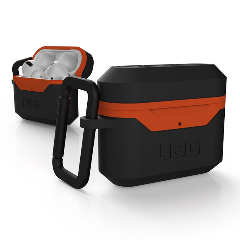 Чехол + карабин UAG Hardcase Black/Orange для Apple AirPods Pro чёрный/оранжевый 10243F114097
