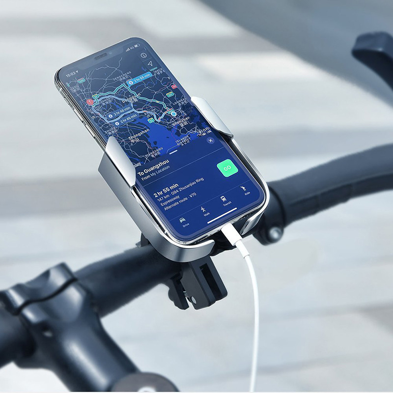 Вело/мото крепление на раму диаметром от 2,1 до 3,4 см. Baseus Bike Mount Holder для смартфонов до 6,5&quot; черное SUKJA-01