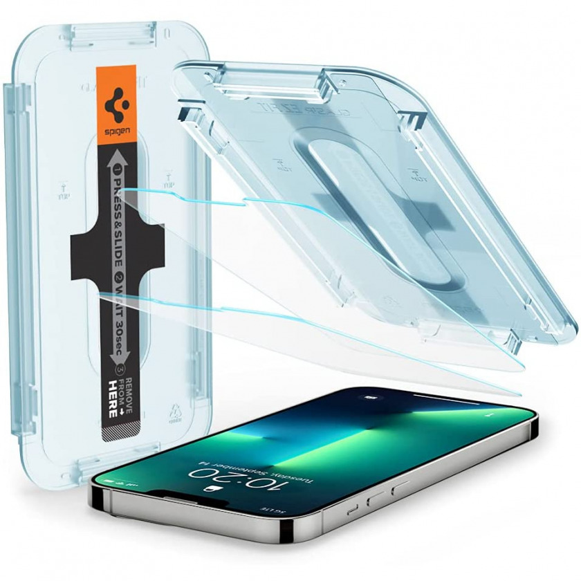 Комплект защитных стекол Spigen Tempered Glass Screen Protector Glas.tR EZ Fit 2 шт. для iPhone 13 Mini прозрачные AGL03396