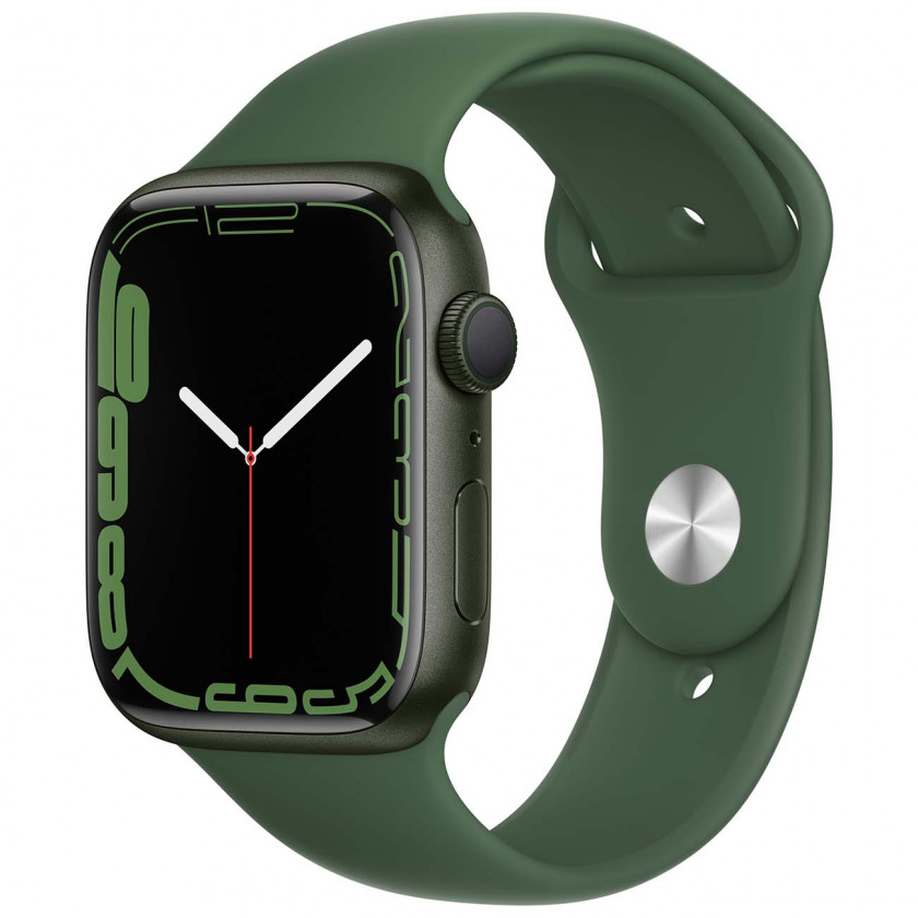 Смарт-часы Apple Watch Series 7 GPS 45mm Aluminum Case with Sport Band Green/Clover зеленый/зеленый клевер 