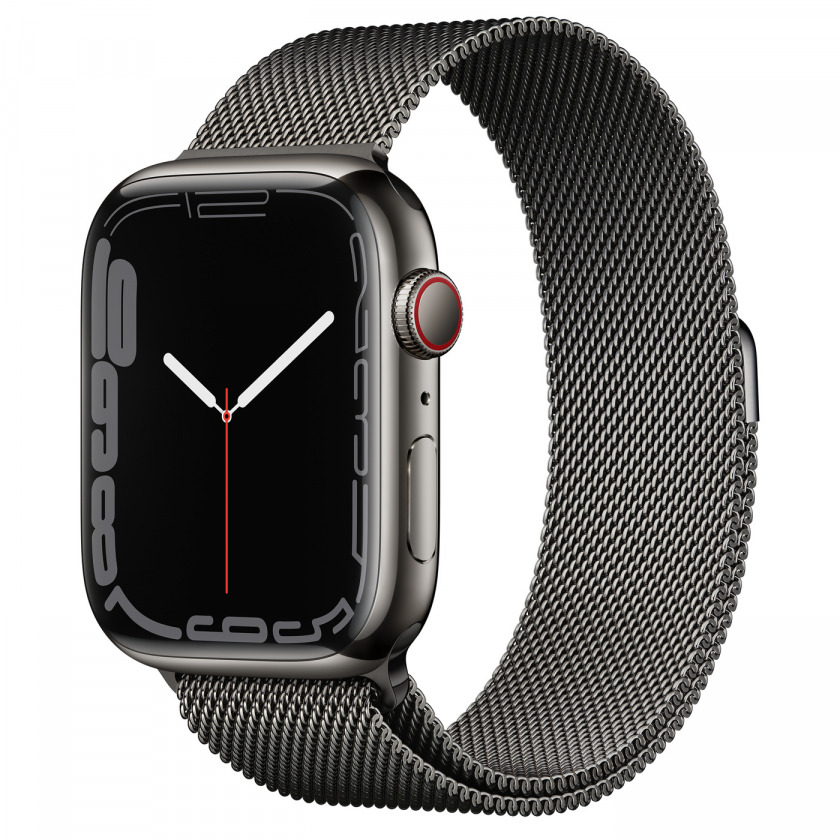Смарт-часы Apple Watch Series 7 GPS + Cellular 41mm Graphite Stainless Case with Stainless Steel Case with Milanese Loop Graphite графитовые