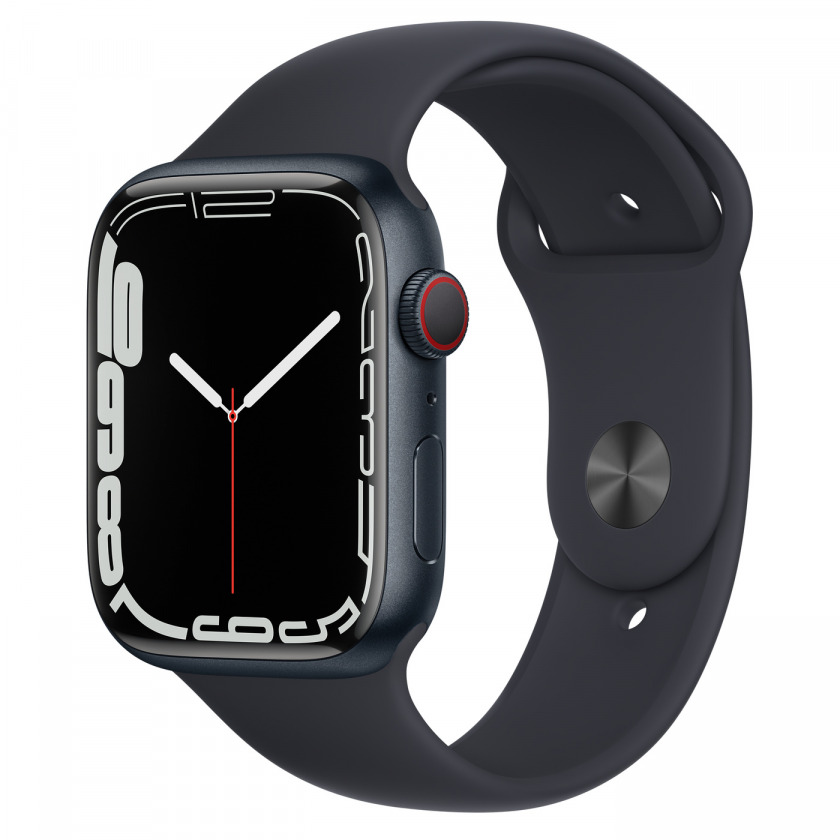  - Apple Watch Series 7 GPS 45mm Aluminum Case with Sport Band Midnight/Midnight  /  