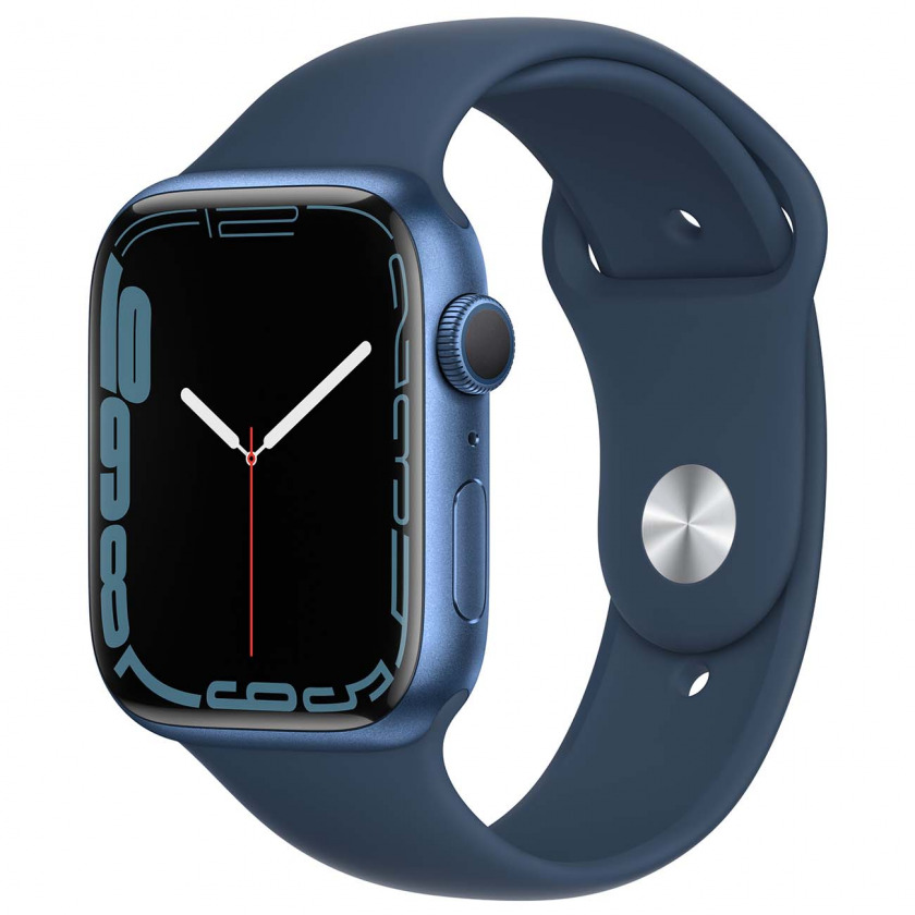 Смарт-часы Apple Watch Series 7 GPS 41mm Aluminum Case with Sport Band Blue/Abyss Blue синий/синий омут
