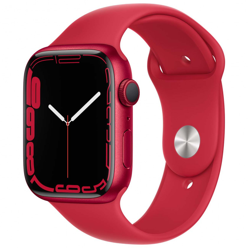 Смарт-часы Apple Watch Series 7 GPS 41mm Aluminum Case with Sport Band Red/Red красный/красный омут