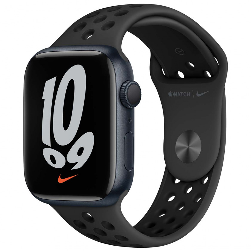 Смарт-часы Apple Watch Series 7 GPS 41mm Aluminum Case with Sport Band Midnight/Anthracite/Black тёмная ночь/антрацитовый чёрный