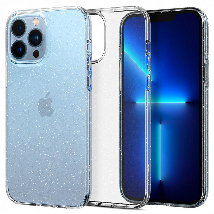 Чехол Spigen Liquid Crystal Glitter Crystal Quartz для iPhone 13 Pro Max прозрачный сияющий ACS03198