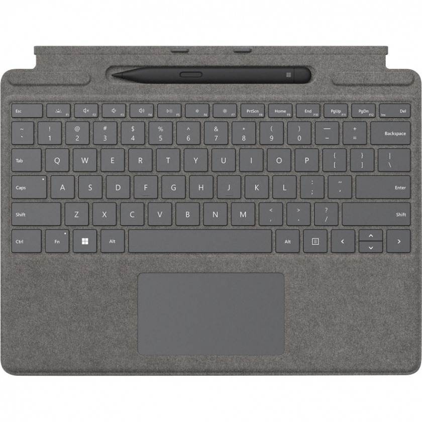 Обложка с клавиатурой Microsoft Surface Pro Signature Keyboard with Surface Slim Pen 2 Platinum для Microsoft Surface Pro X/Pro 8 платиновая ENG/RUS 8X6-00061