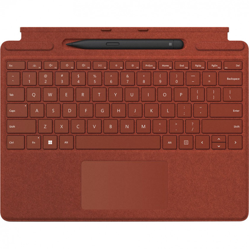 Обложка с клавиатурой Microsoft Surface Pro Signature Keyboard with Surface Slim Pen 2 Poppy Red для Microsoft Surface Pro X/8/9 красная ENG/RUS 8X6-00021