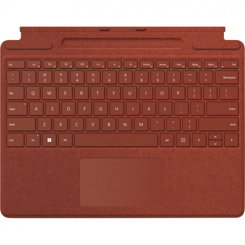 Обложка с клавиатурой Microsoft Surface Pro Signature Keyboard Poppy Red для Microsoft Surface Pro X/Pro 8 красная ENG/RUS 8XA-00021