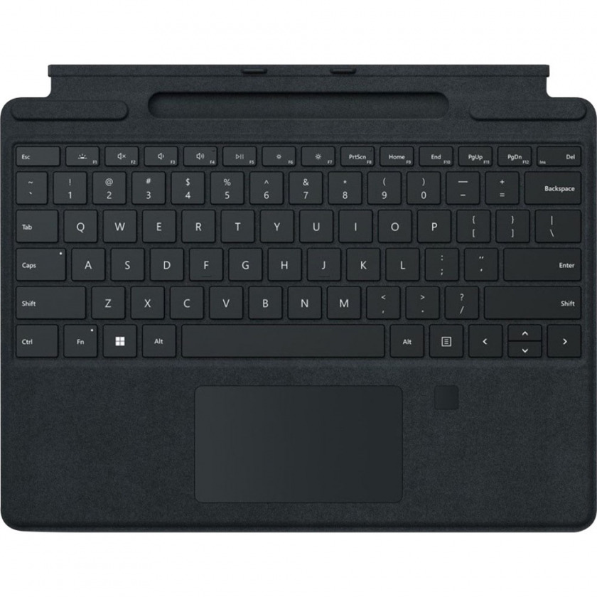 Обложка с клавиатурой Microsoft Surface Pro Signature Keyboard with Fingerprint Reader Black для Microsoft Surface Pro X/Pro 8 черная ENG/RUS 8XF-00001