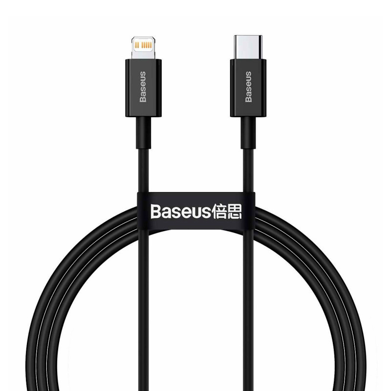 Кабель Baseus Superior Series PD 20W Interface Fast Charging Data Cable USB-C to Lightning Cable 2 метра Black черный CATLYS-C01