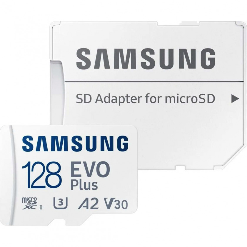 Карта памяти Samsung EVO Plus 128GB MicroSDXC Class 10/UHS-I/U3/130Мб/с MB-MC128KA/RU
