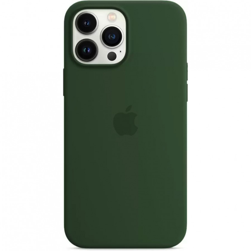 Силиконовый чехол Apple Silicone Case with MagSafe Clover для iPhone 13 Pro Max зелёный клевер MM2P3ZE/A