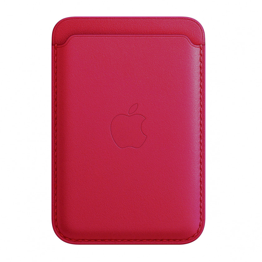 Чехол-бумажник Adamant Leather Wallet with MagSafe Rose Red для системы MagSafe красная роза