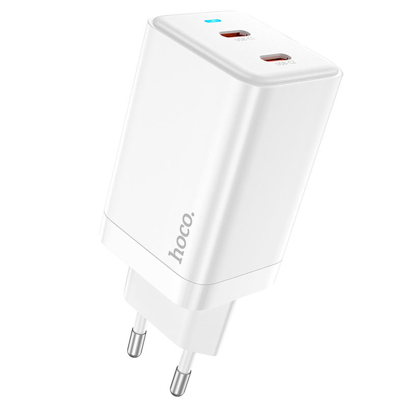  Hoco GaN Dual port Fast charger 45W Q4.0/PD3.0 3/2USB-C White  Q/HKJ 007-2017