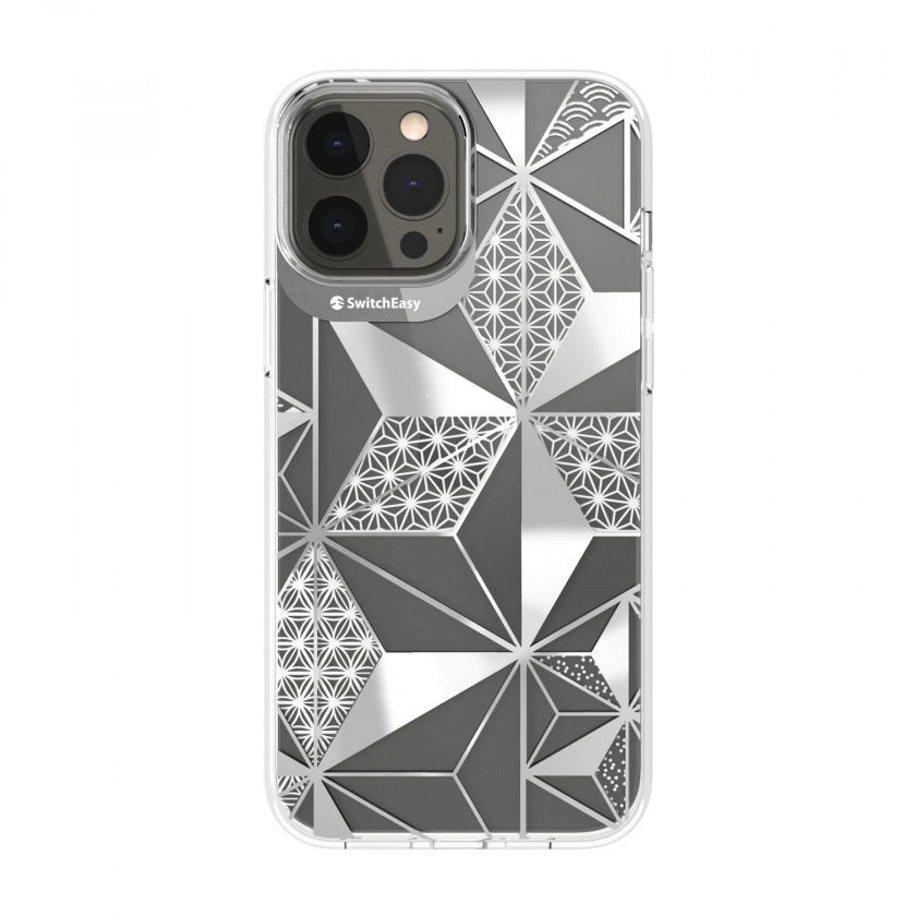 Чехол SwitchEasy Artist Double In-Mold Decoration Case Asanoha для iPhone 13 Pro прозрачный/серый GS-103-209-208-194