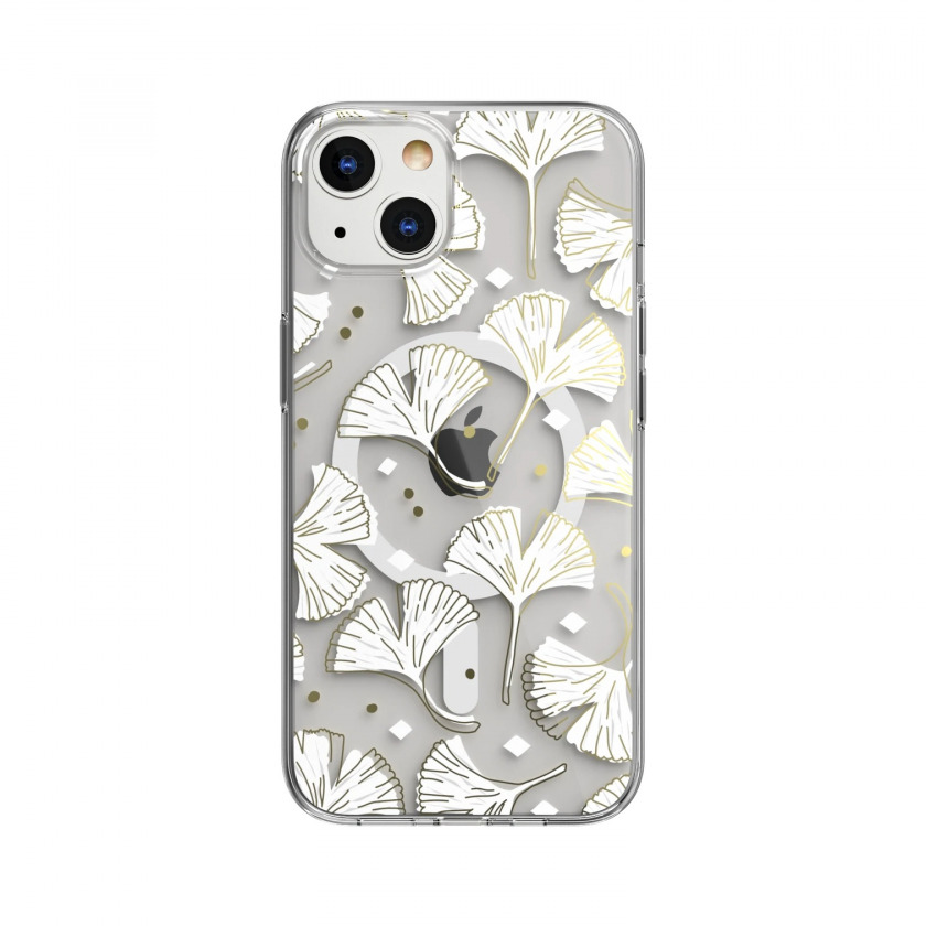 Чехол SwitchEasy Maglamour Magnetic In-Mold Decoration Case Eternal with MagSafe для iPhone 13 прозрачный/золотой ME-103-208-276-205