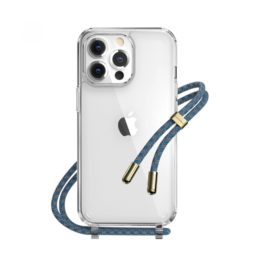 Чехол SwitchEasy Play Lanyard Shockproof Clear Case Ocean with MagSafe для iPhone 13 Pro прозрачный/синий GS-103-209-115-198