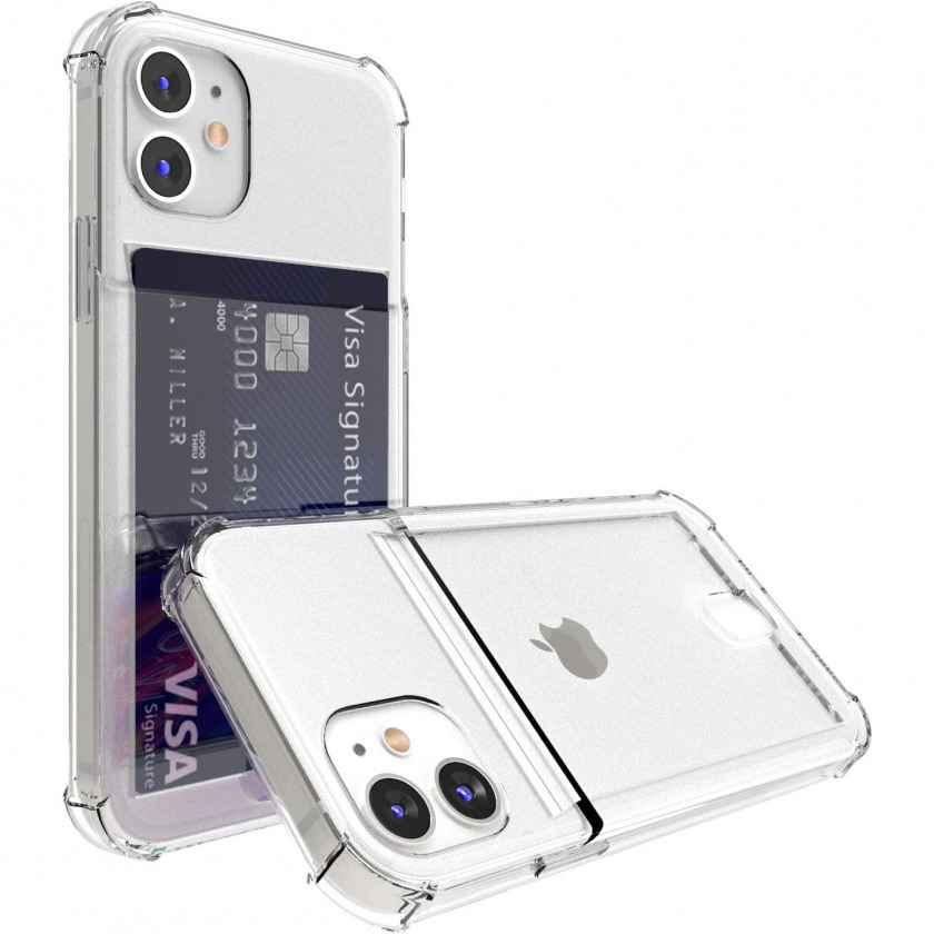 Прозрачный чехол с отделением для карт Adamant Thinckening ballon Card Case Transparent для iPhone 11 Pro прозрачный