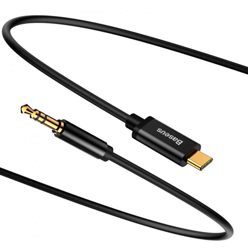 Переходник Baseus USB-C to 3.5 Digital Audio Cable 1.2 m Black черный CAM01-01