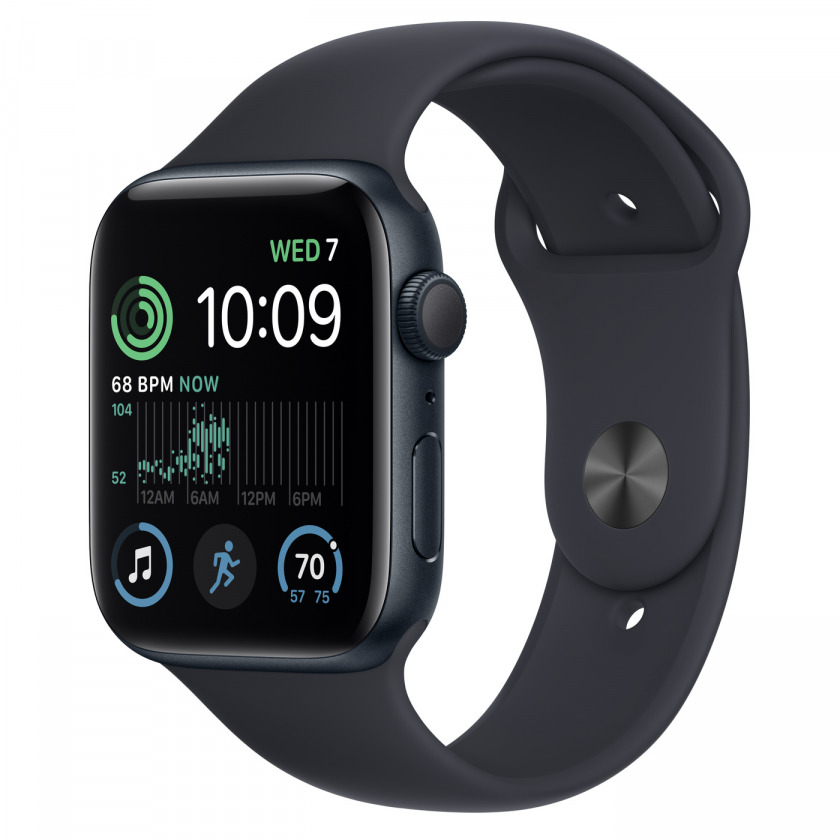 Смарт-часы Apple Watch Series SE Gen 2 GPS 44mm Aluminum Case with Sport Band Midnight/Midnight тёмная ночь/тёмная ночь