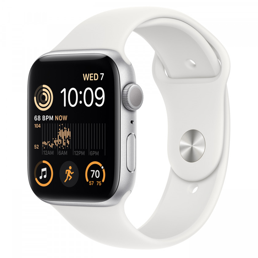 Смарт-часы Apple Watch Series SE Gen 2 GPS 44mm Aluminum Case with Sport Band Aluminum Case with Sport Band Silver/White серебристый/белый