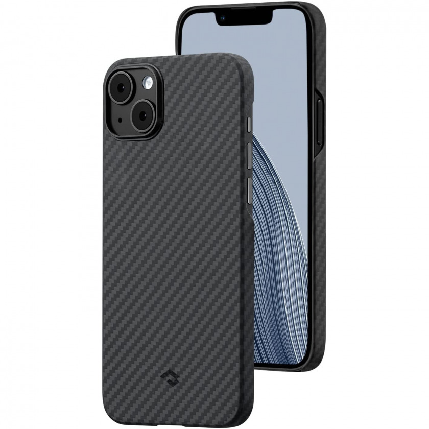 Чехол Pitaka Slim Fit Magnetic MagEZ Case 3 1500D Aramid Fiber Black/Grey Twill для iPhone 14 черный/серый карбон KI1401