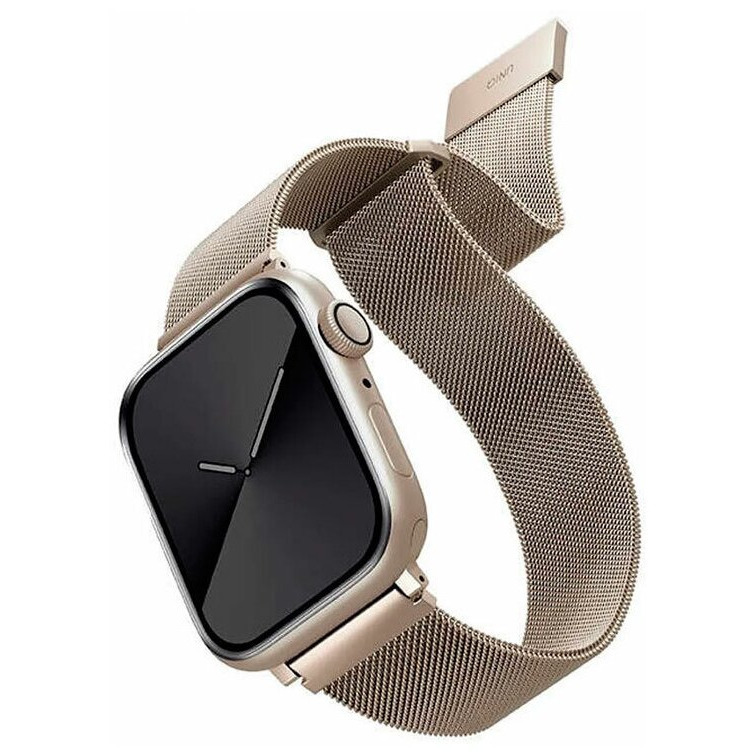 Ремешок Uniq Dante Strap Mesh Steel для Apple Watch 42/44/45/49 золотой DANGLD