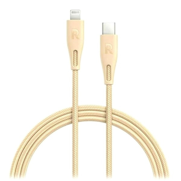 Нейлоновый кабель RAVPower Nylon USB-C to Lightning Cable 2 метра Gold золотой RP-CB1018/RP-PC1018
