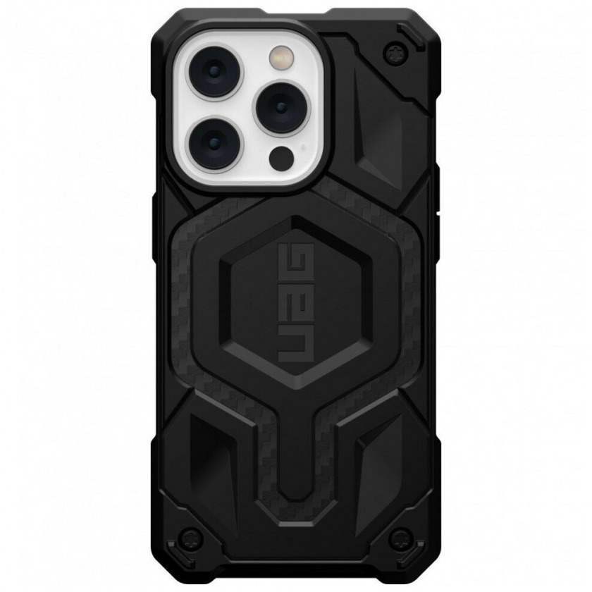 Чехол UAG Monarch Pro Crabon Fiber with Magsafe для iPhone 14 Pro черный карбон 114030114242